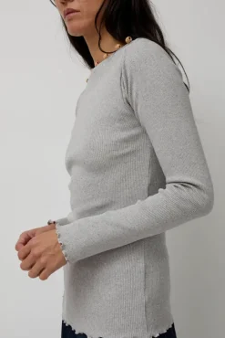 Tav Long Sleeve in Grey Melange