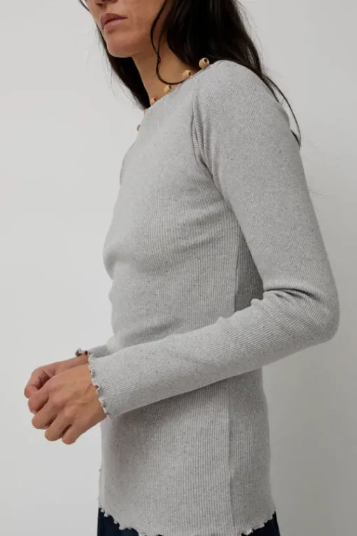Tav Long Sleeve in Grey Melange