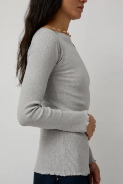 Tav Long Sleeve in Grey Melange