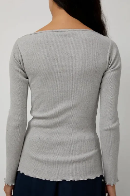 Tav Long Sleeve in Grey Melange