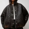 Theo Bomber in Brown Diamond