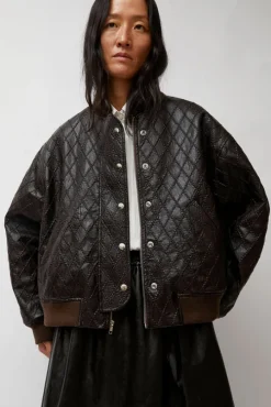 Theo Bomber in Brown Diamond