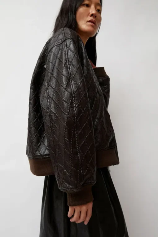 Theo Bomber in Brown Diamond