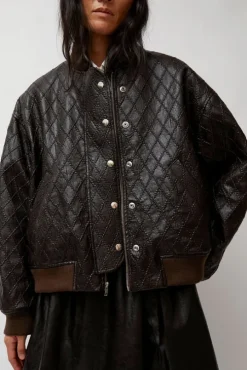 Theo Bomber in Brown Diamond