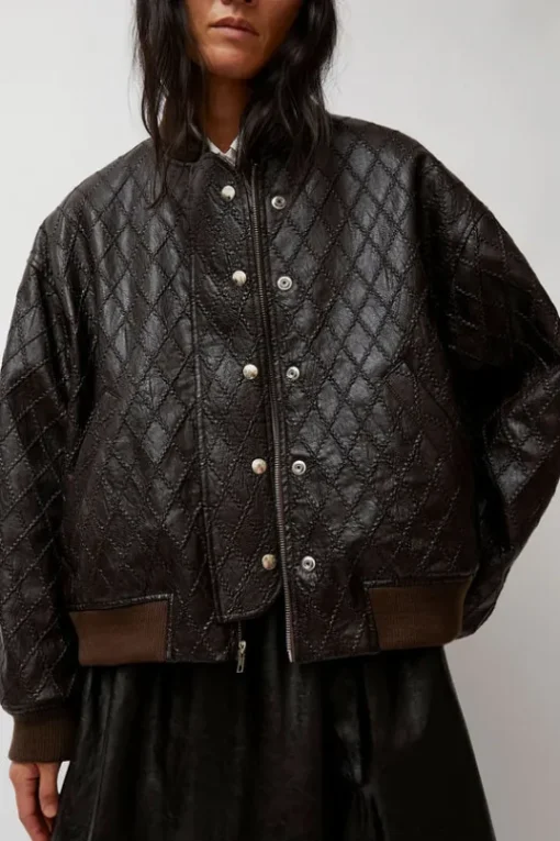 Theo Bomber in Brown Diamond