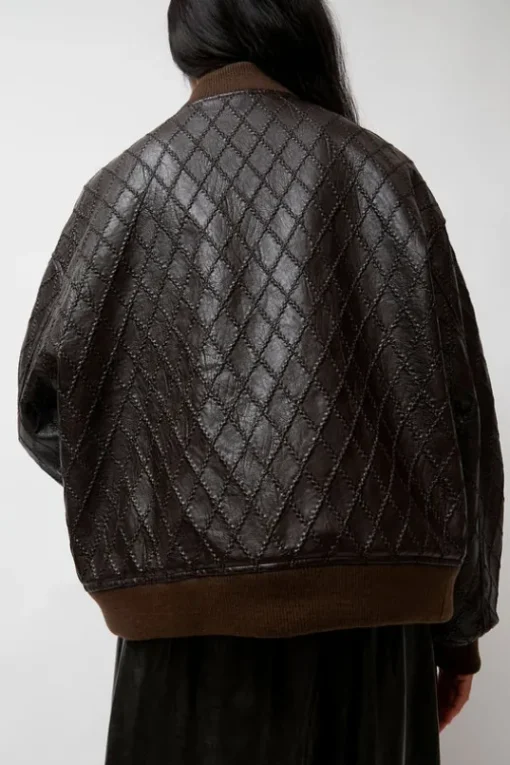 Theo Bomber in Brown Diamond