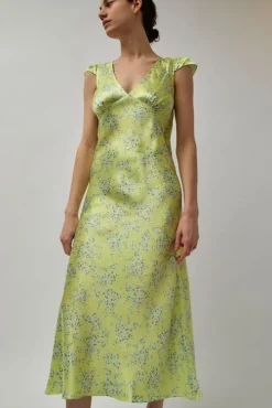 Tiziana Dress in Yellow Floral Print