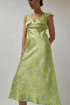 Tiziana Dress in Yellow Floral Print