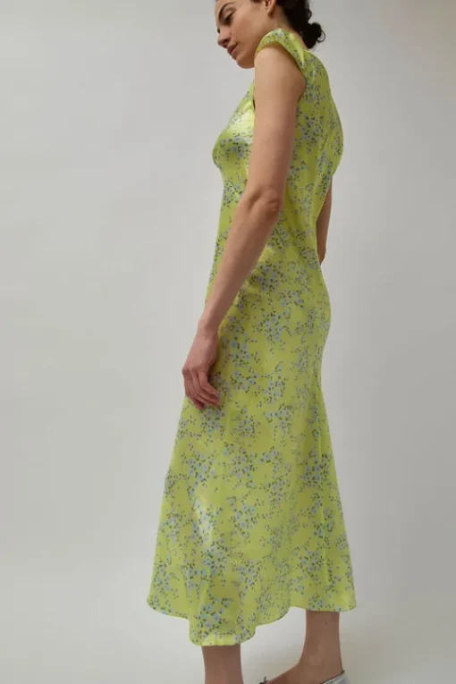 Tiziana Dress in Yellow Floral Print
