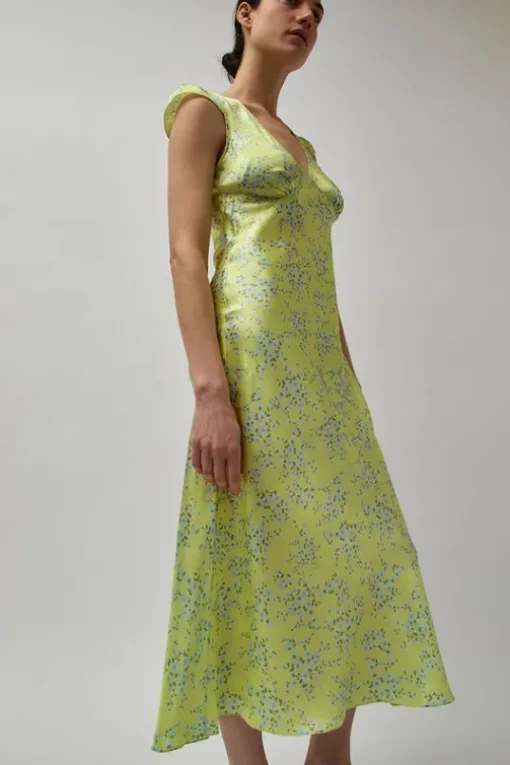 Tiziana Dress in Yellow Floral Print