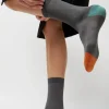 Tricolor Cotton Socks in Charcoal