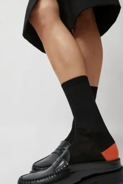 Tricolor Cotton Socks in Black