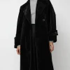 Trigonal Fall Coat in Black Velvet