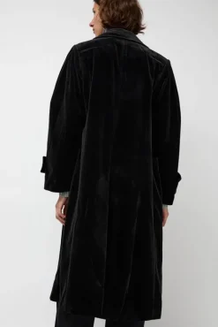 Trigonal Fall Coat in Black Velvet