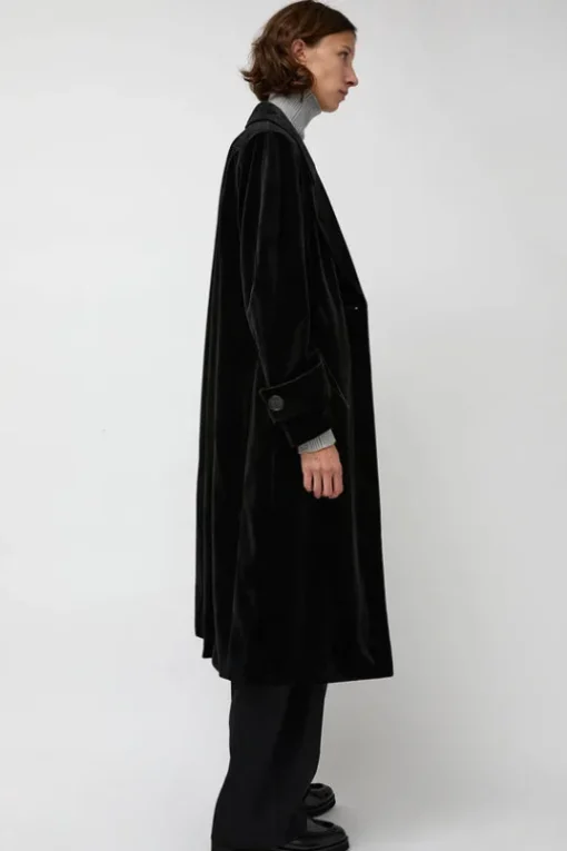 Trigonal Fall Coat in Black Velvet