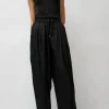 Twill Slouch Pants in Black