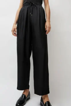 Twill Slouch Pants in Black