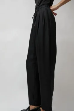 Twill Slouch Pants in Black