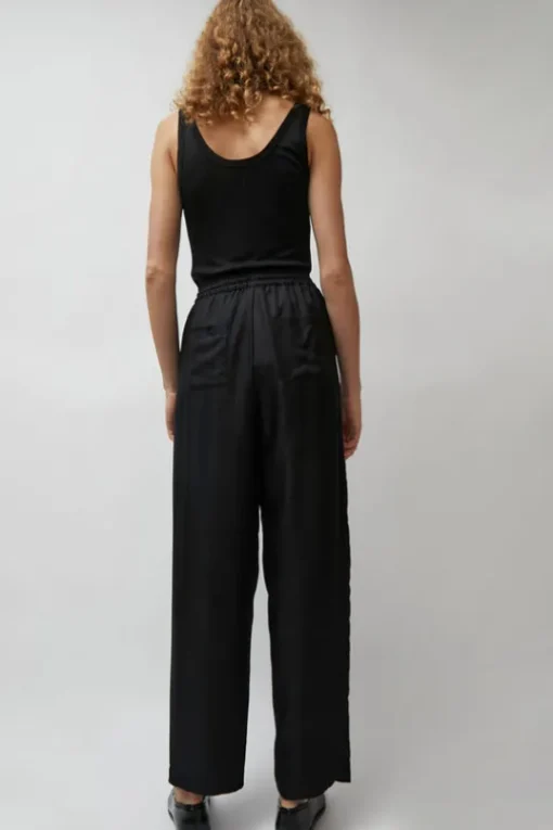 Twill Slouch Pants in Black