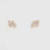 Twin Pearlescent Bear Earrings in White