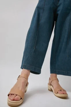 Two Strap Clog on Mid Heel in Desert