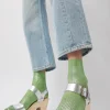 Two Strap Clog on Platform in Silver