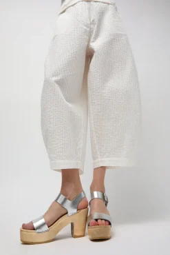 Two Strap Clog on Platform in Silver