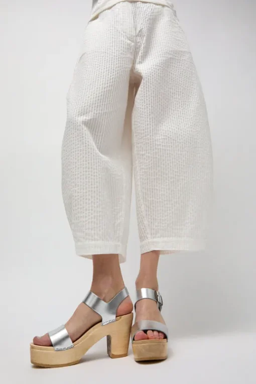 Two Strap Clog on Platform in Silver