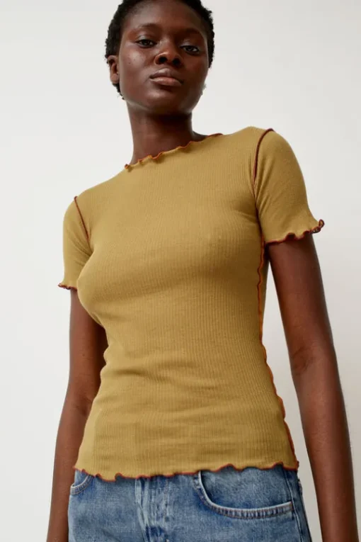 Vein Tee in Jade Brown