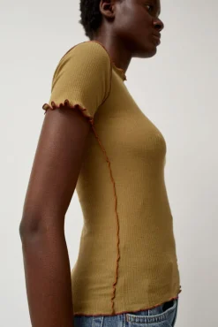 Vein Tee in Jade Brown