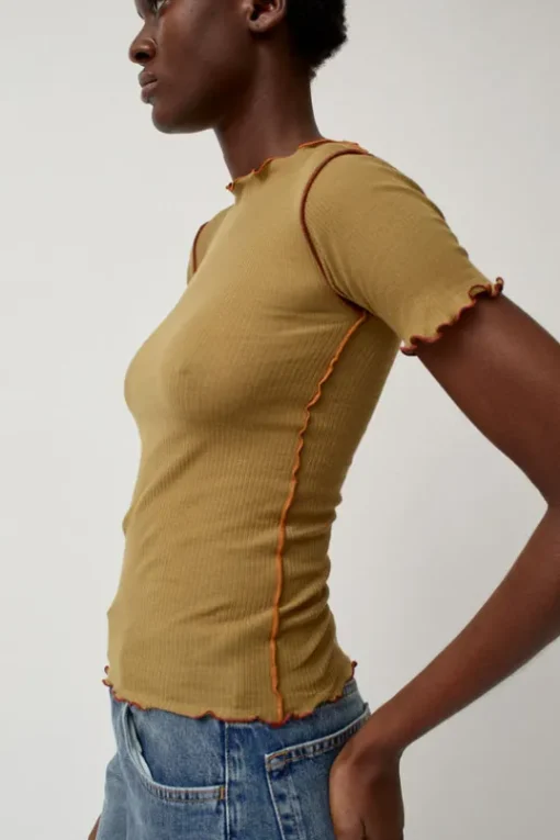 Vein Tee in Jade Brown