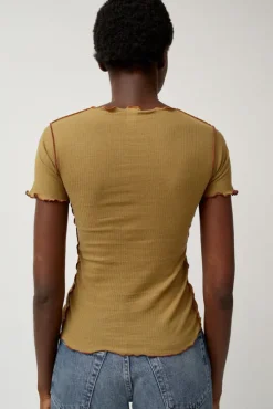 Vein Tee in Jade Brown