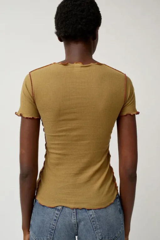 Vein Tee in Jade Brown