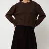 Velvet Midi Wrap Skirt in Brown