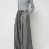 Virgin Wool Tailored Shared Pants in Gray