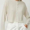Viscose Shimmery Cardigan in White