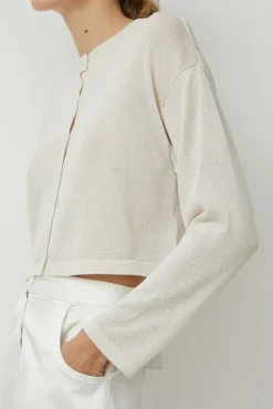 Viscose Shimmery Cardigan in White