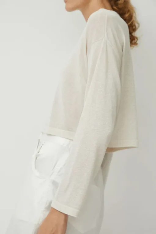 Viscose Shimmery Cardigan in White