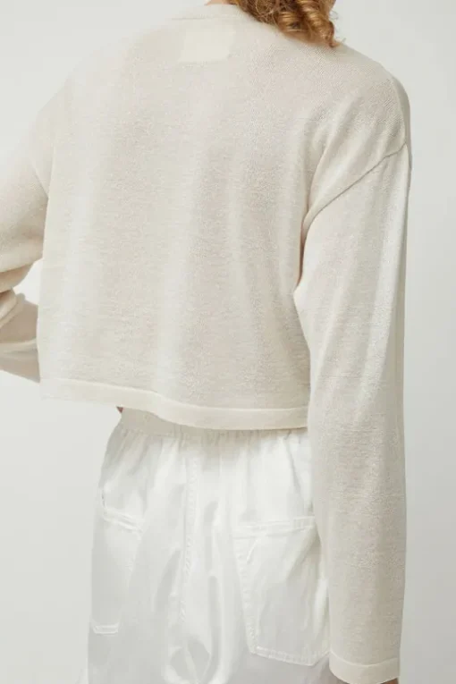 Viscose Shimmery Cardigan in White