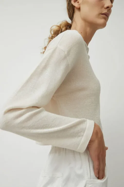 Viscose Shimmery Cardigan in White