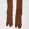 Viscose Tabi Socks in Camel