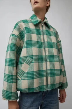 Wicke Bomber in Beige and Green