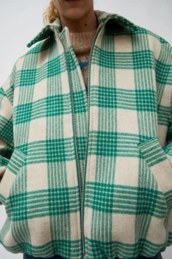 Wicke Bomber in Beige and Green