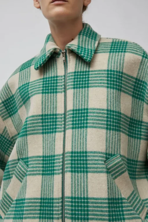 Wicke Bomber in Beige and Green
