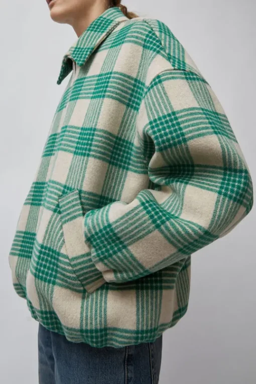 Wicke Bomber in Beige and Green