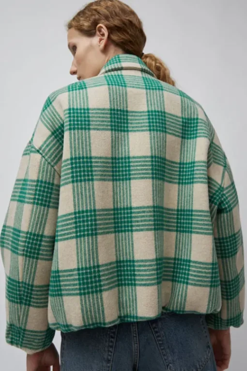 Wicke Bomber in Beige and Green