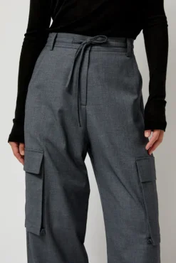 Wool Blend Cargo Pants in Gray