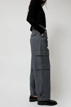 Wool Blend Cargo Pants in Gray