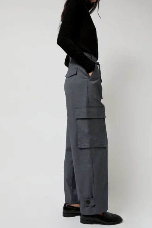 Wool Blend Cargo Pants in Gray