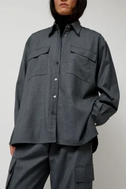Wool Blend Shirt in Gray